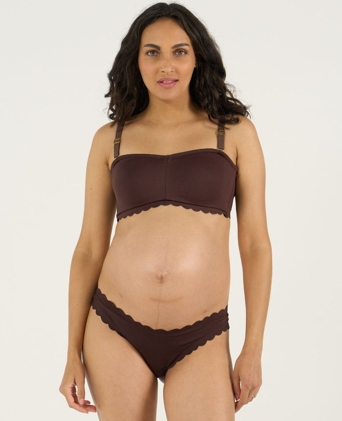 Skin maternity and nursing invisible bandeau bra - Chocolate