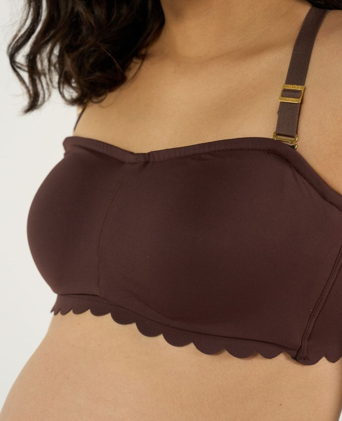 Skin maternity and nursing invisible bandeau bra - Chocolate
