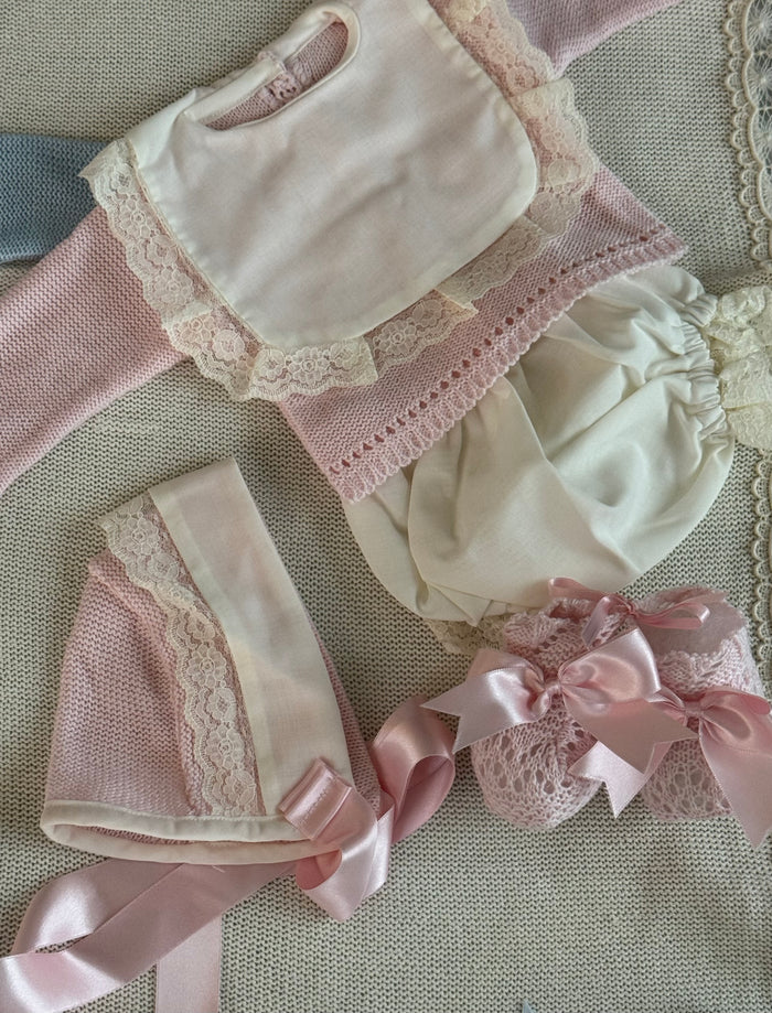 Skyler Pink Personalized 4-piece Knitted Set