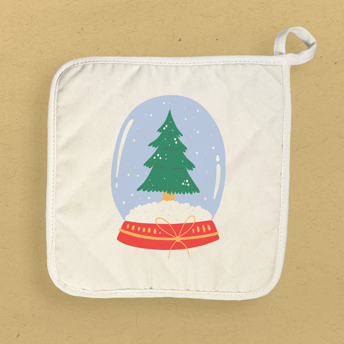 Snow globe Tree - Customizable Cotton Pot Holder