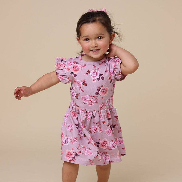 Snuggle Hunny - Blossom Short Sleeve Organic Dress - 3-6 Months (00)