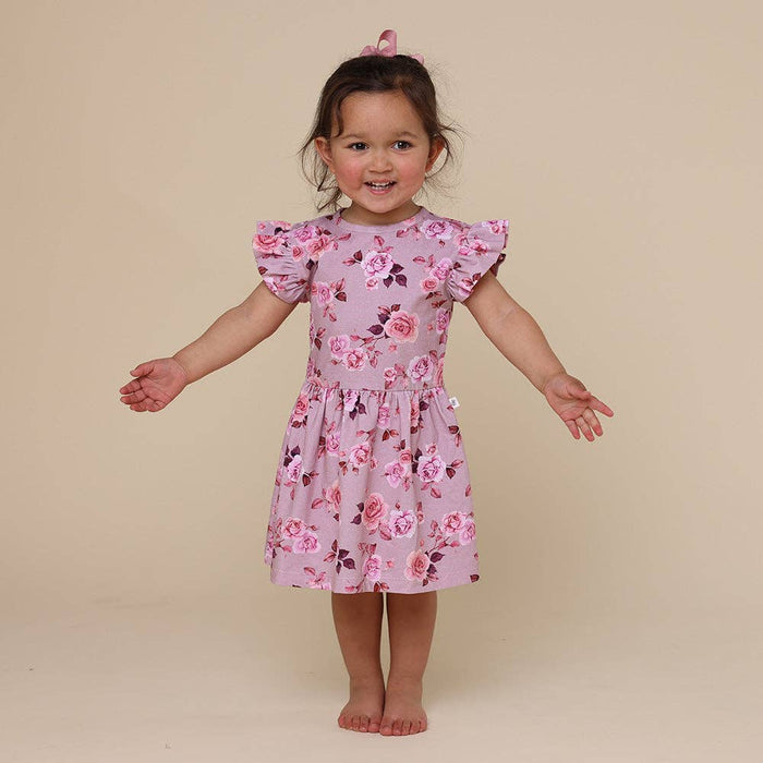 Snuggle Hunny - Blossom Short Sleeve Organic Dress - 6-12 Months (0)