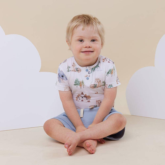 Snuggle Hunny - Dragon Short Sleeve Organic Bodysuit - Newborn (0000)