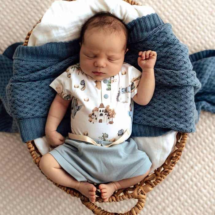 Snuggle Hunny - Dragon Short Sleeve Organic Bodysuit - Newborn (0000)