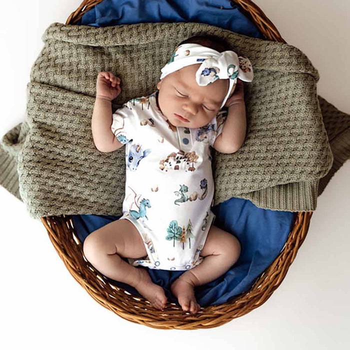 Snuggle Hunny - Dragon Short Sleeve Organic Bodysuit - Newborn (0000)