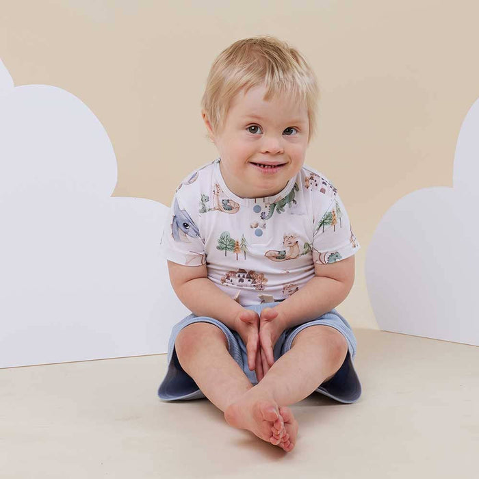 Snuggle Hunny - Dragon Short Sleeve Organic Bodysuit - Newborn (0000)