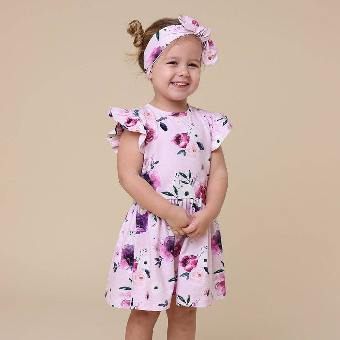 Snuggle Hunny - Floral Kiss Short Sleeve Organic Dress