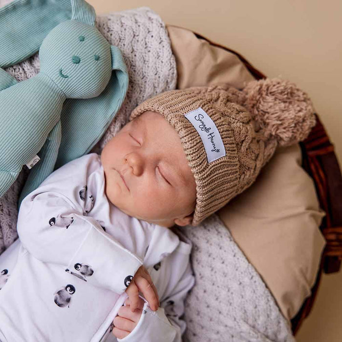 Snuggle Hunny - Hazelnut Organic Baby Knit Beanie - S