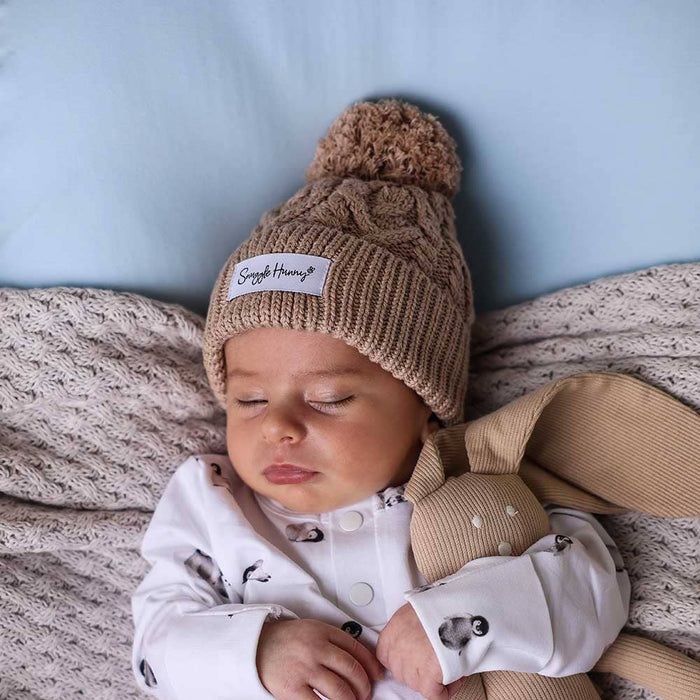 Snuggle Hunny - Hazelnut Organic Baby Knit Beanie - S