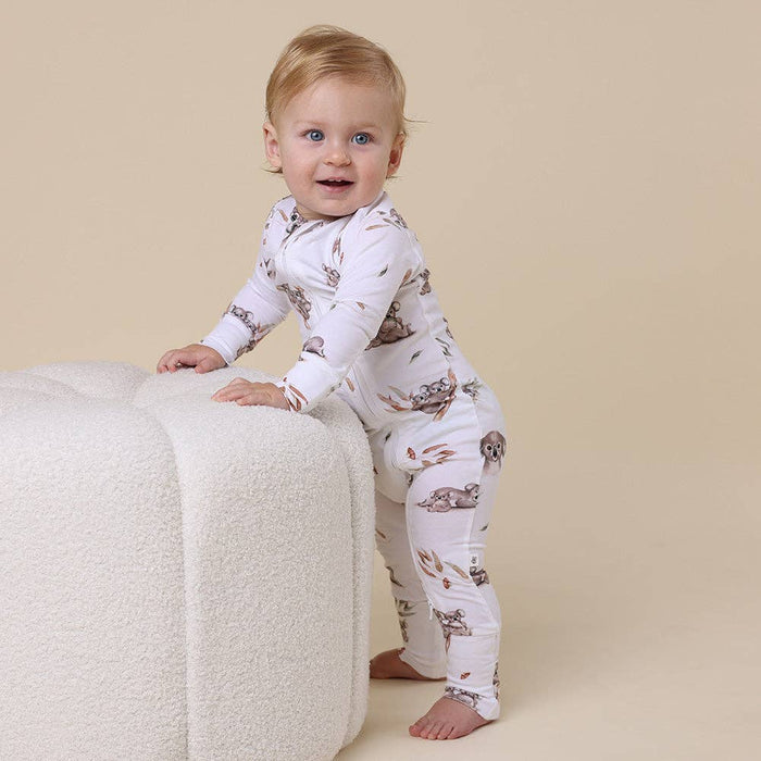 Snuggle Hunny - Koala Organic Snugglesuit Convertible Romper - 0-3 Months (000)