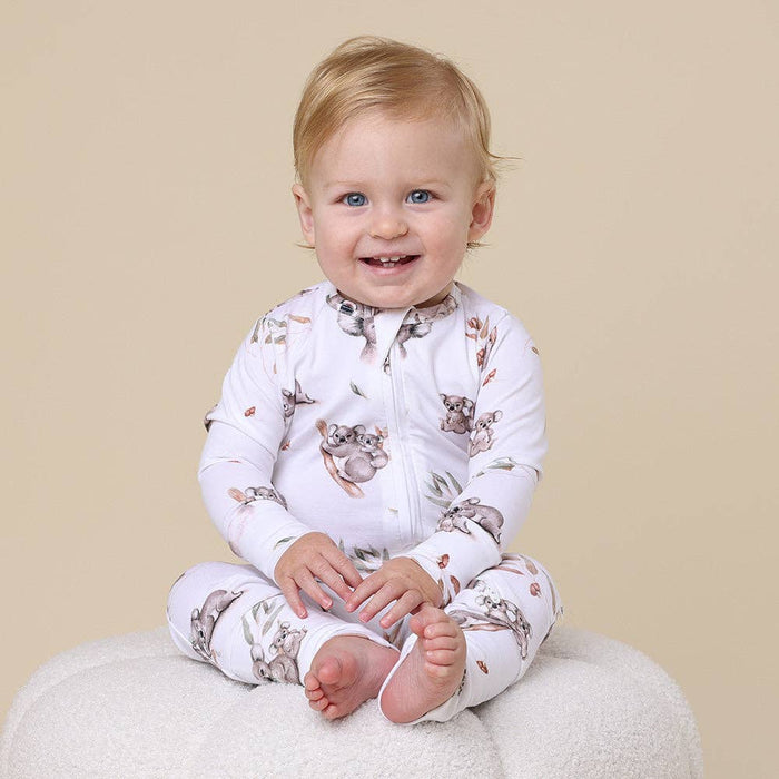 Snuggle Hunny - Koala Organic Snugglesuit Convertible Romper - 0-3 Months (000)