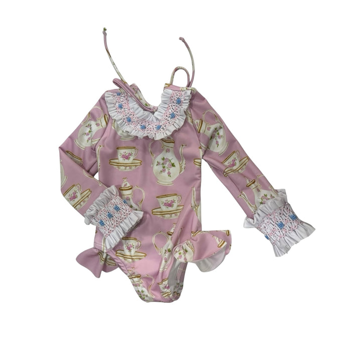 Sofia Tea Time Pink Handsmocked Rashguard