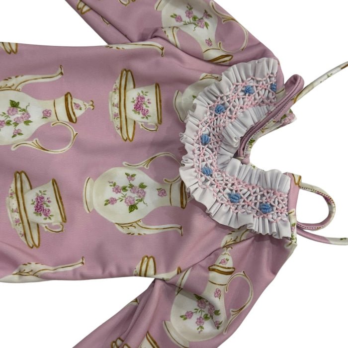 Sofia Tea Time Pink Handsmocked Rashguard