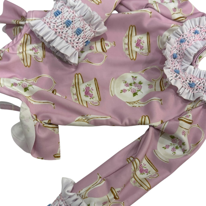 Sofia Tea Time Pink Handsmocked Rashguard