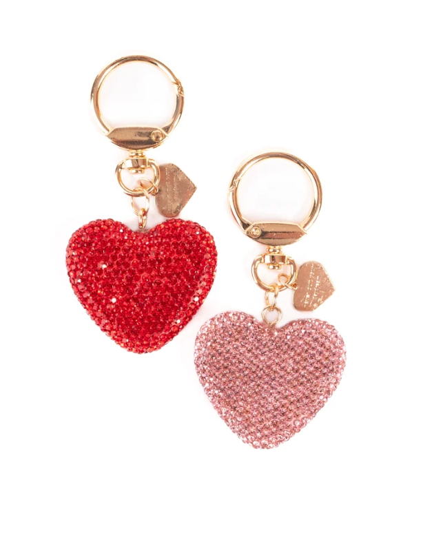 Sparkling Heart Bag Charm