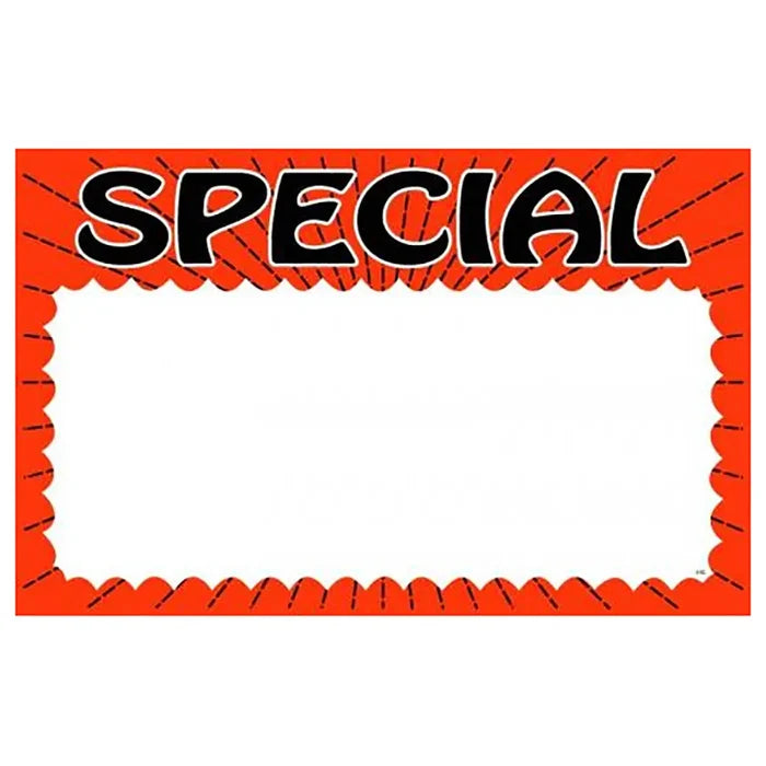 Wholesale Special Red Glossy Sign Card- Perfect for promotions at Mexmax INC.