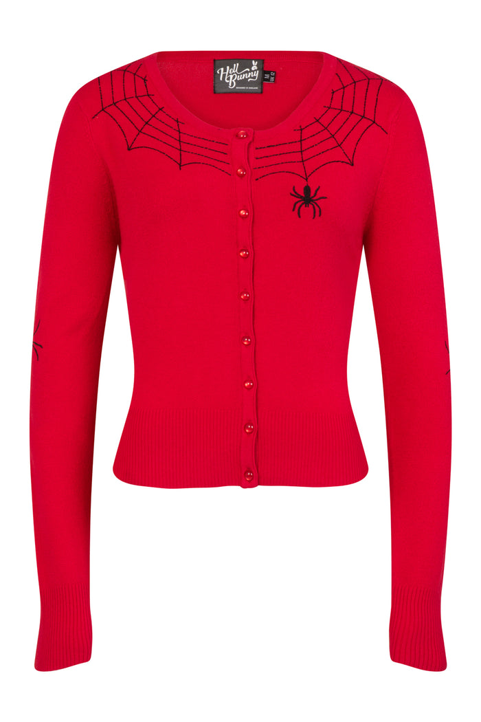 Spider Cardigan Red