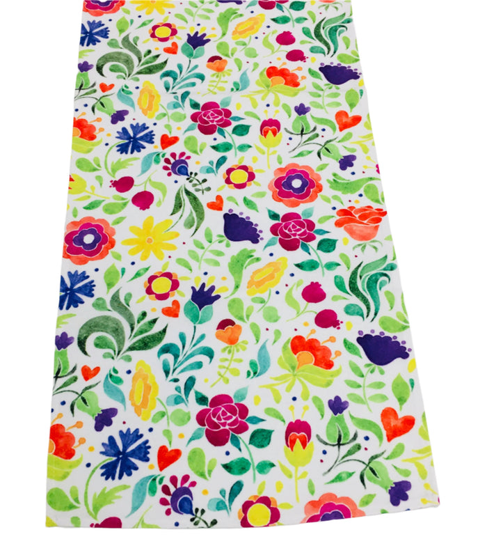 Spring Flowers & Hearts Table Runner