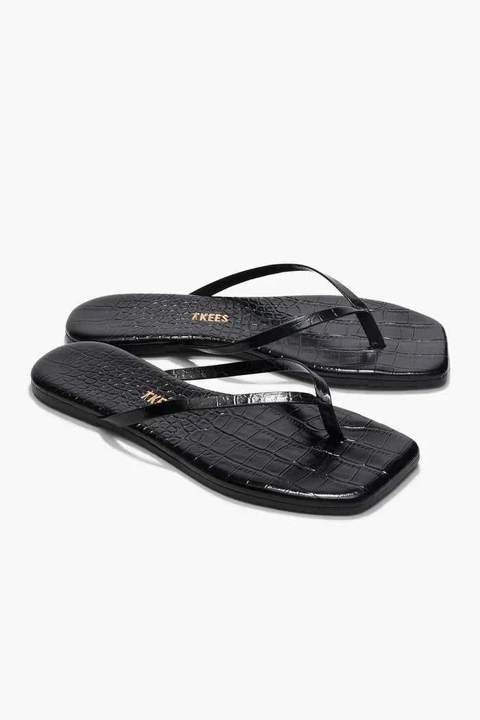 Square Toe Lily Sandal - Sable Croc