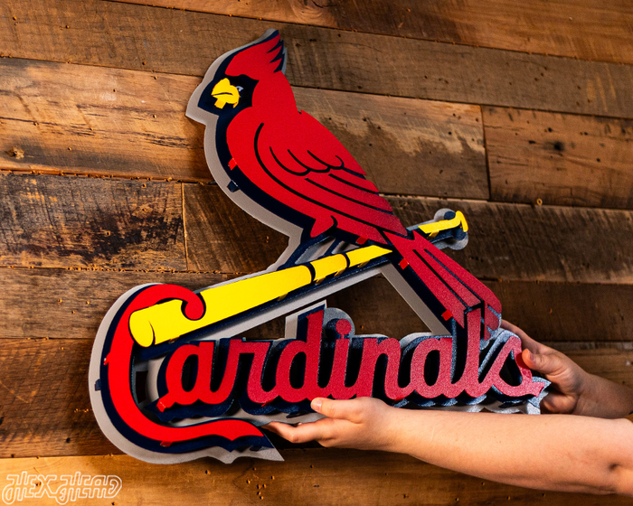 St. Louis Cardinals "BIRD on a BAT" Logo 3D Metal Wall Art