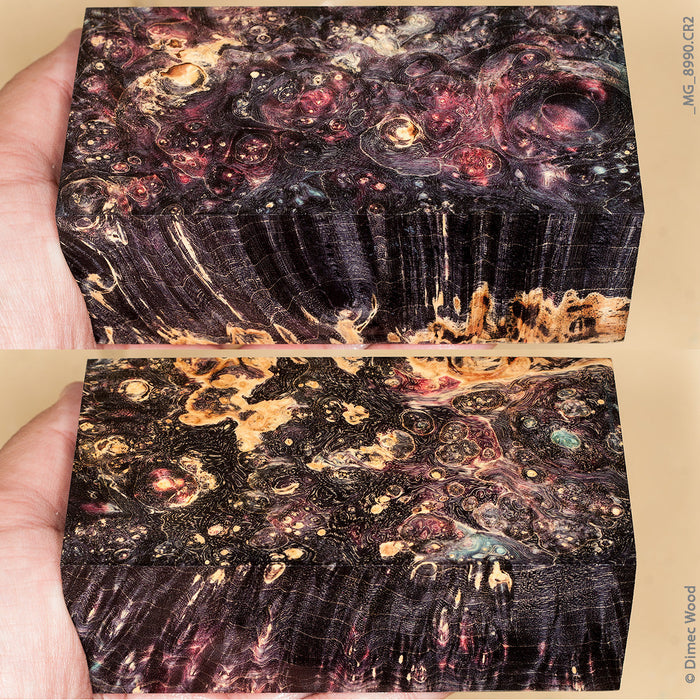 Stabilized wood box elder burl block