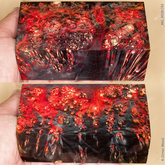 Stabilized wood box elder burl block