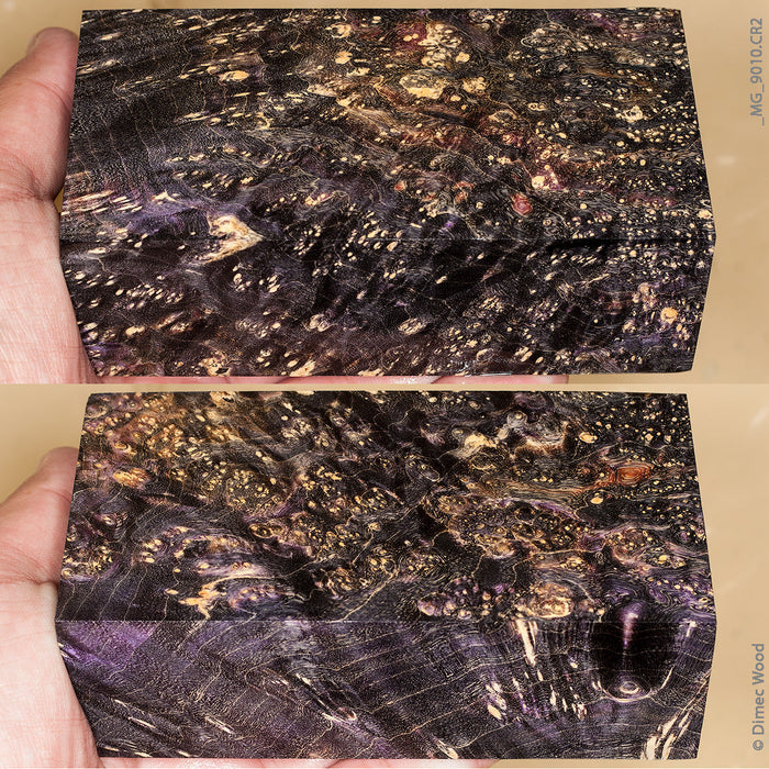 Stabilized wood box elder burl block