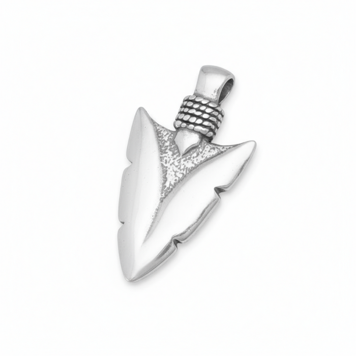 sterling silver oxidized arrowhead pendant