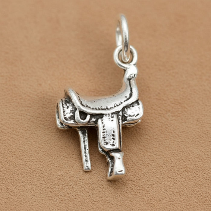 sterling silver saddle charm
