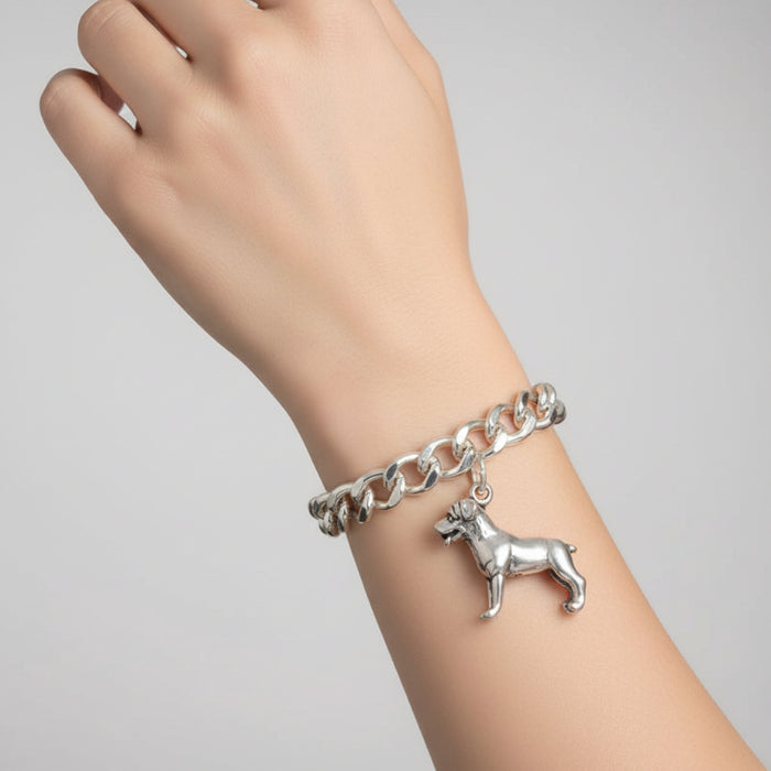 sterling silver standing rottweiler dog charm