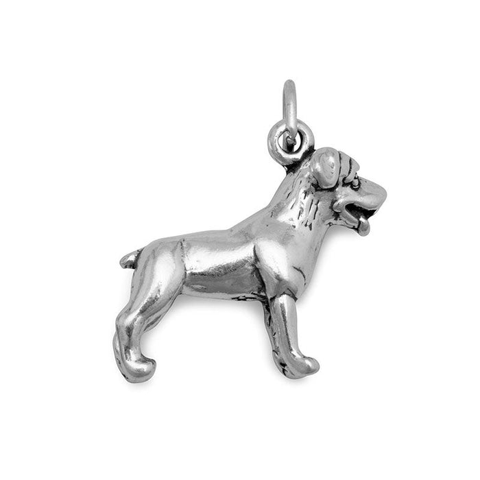 sterling silver standing rottweiler dog charm