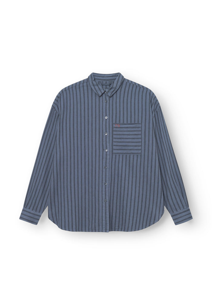 Rethinkit Stribet Skjorte PJ Shirts and Blouses 1198 blue toned stripe