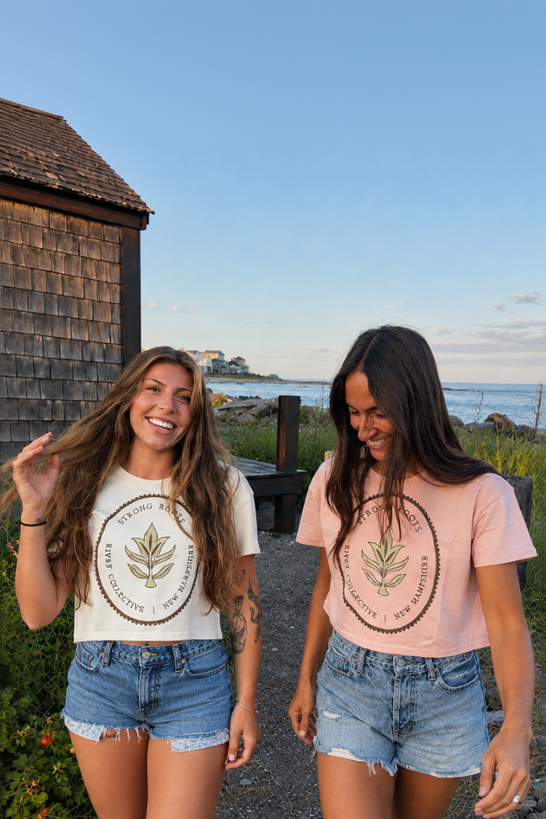 Strong Roots Crop Tee- Ecru