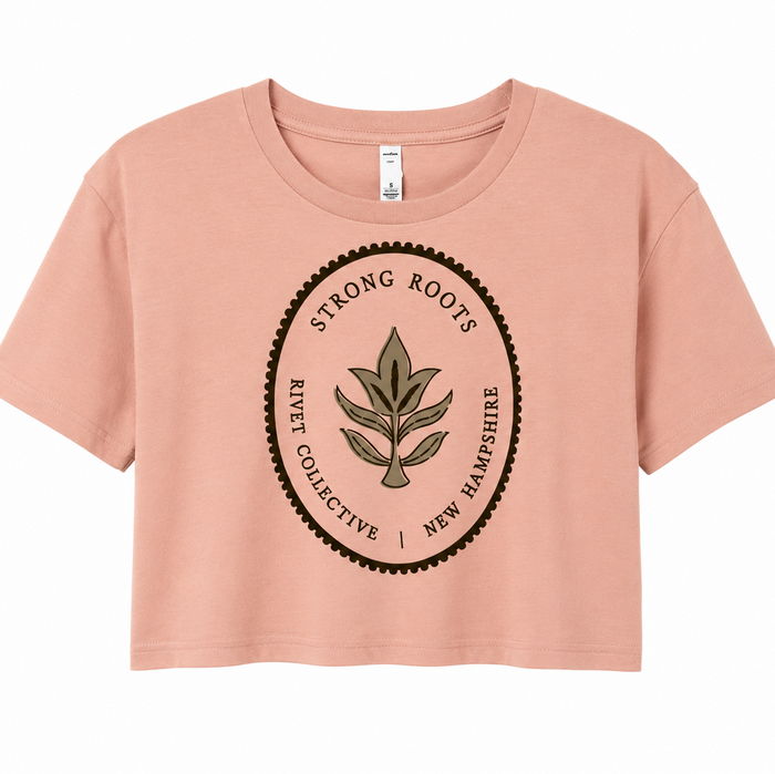Strong Roots Crop Tee- Peach