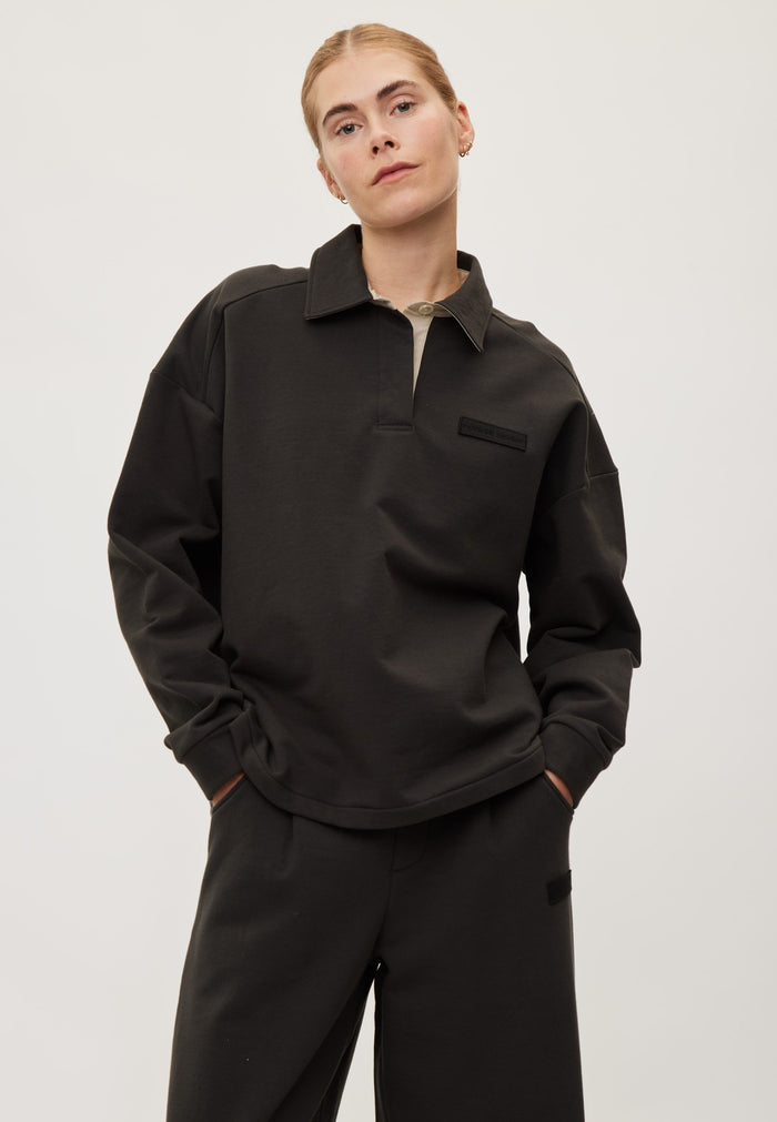 Rethinkit Sweat Shirt Polo One Sweatshirt 0022 almost black