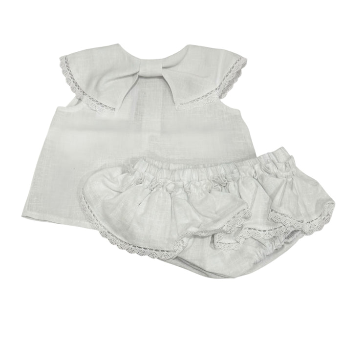 Tara Linen White 2-Pc Set