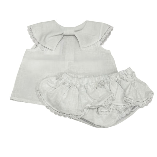 Tara Linen White 2-Pc Set