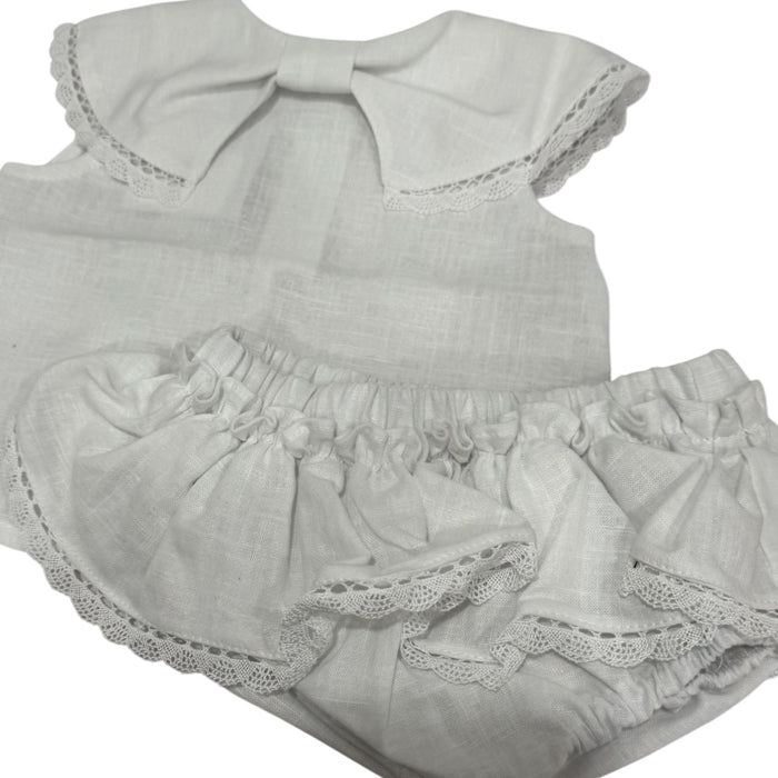 Tara Linen White 2-Pc Set