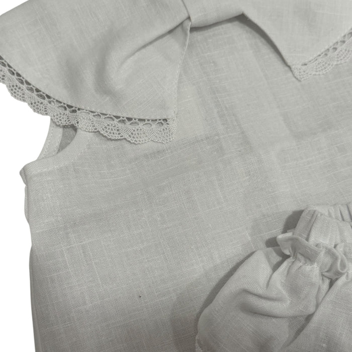 Tara Linen White 2-Pc Set