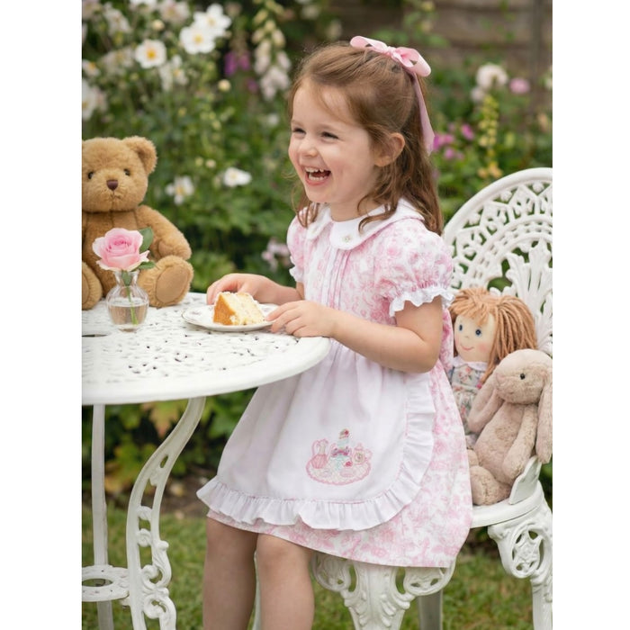 Tea Pink Handembroidered Toile Dress