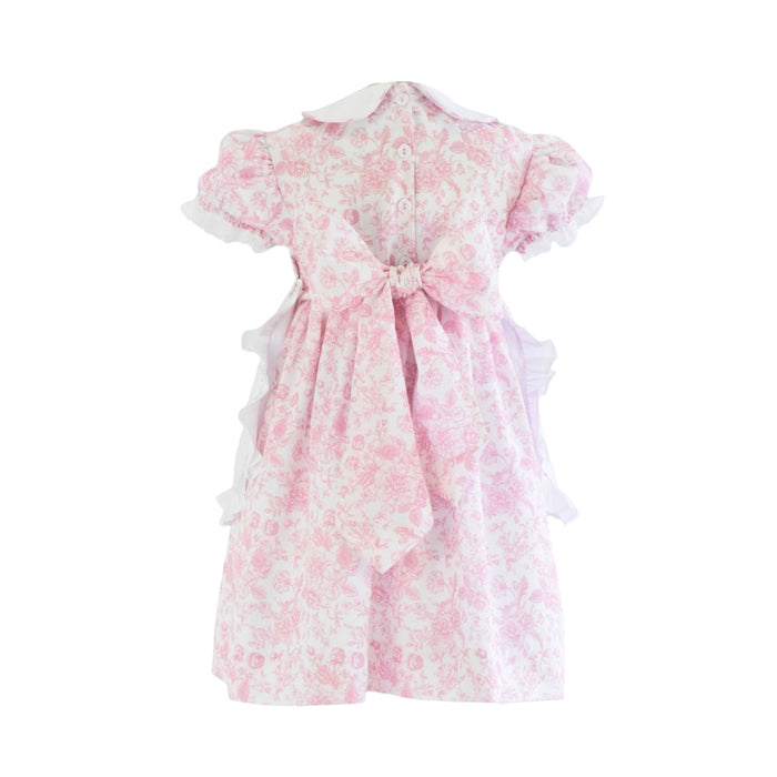 Tea Pink Handembroidered Toile Dress
