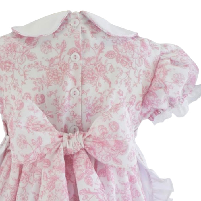 Tea Pink Handembroidered Toile Dress