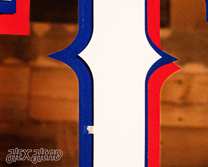 Texas Rangers 3 Layer "T" 3D Metal Wall Art