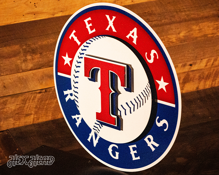 Texas Rangers Crest 3D Metal Wall Art