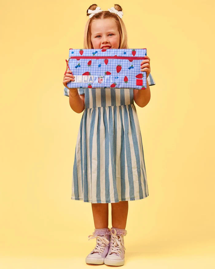 The Somewhere Co Name Pencil Case - Berry Patch