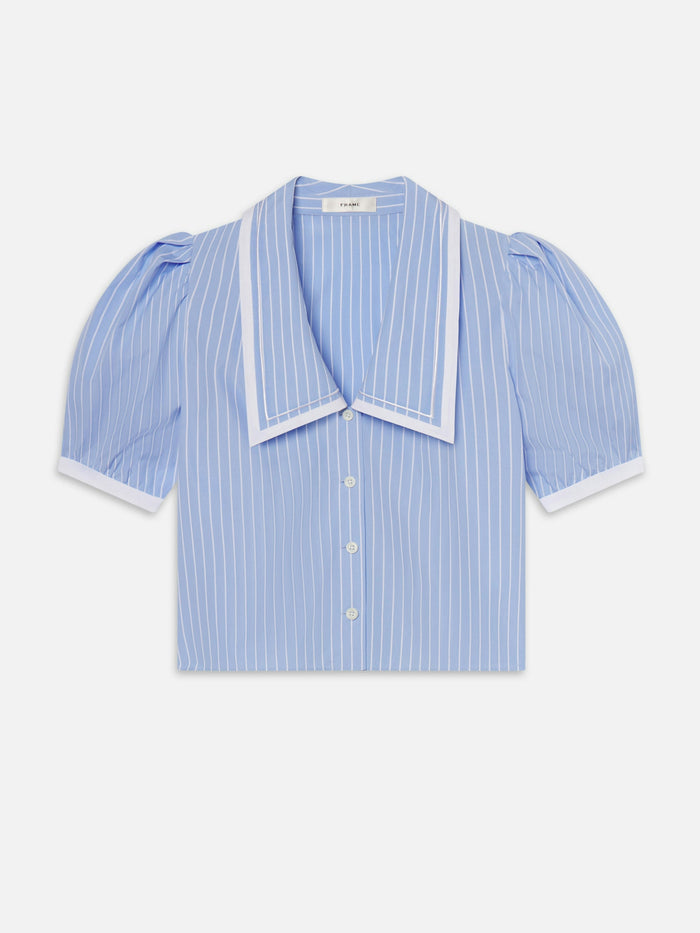 The Stripe Sailor Blouse - Oxford Blue