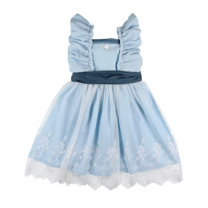 Thomassa Denim Lace Blue Girl Dress