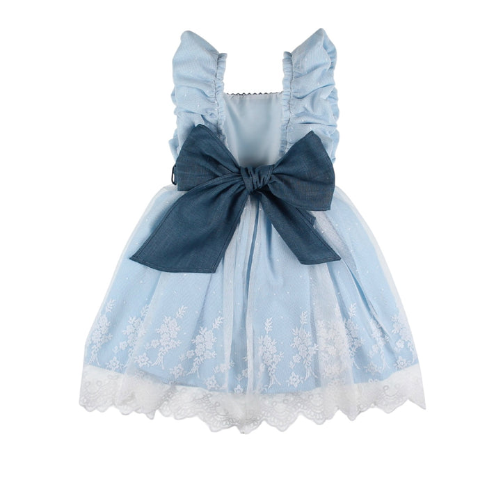 Thomassa Denim Lace Blue Girl Dress