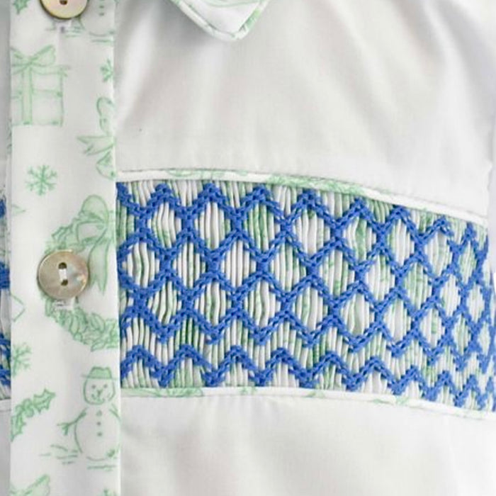 Toile Fairytale Green Handsmocked Boy 2-Pc Set