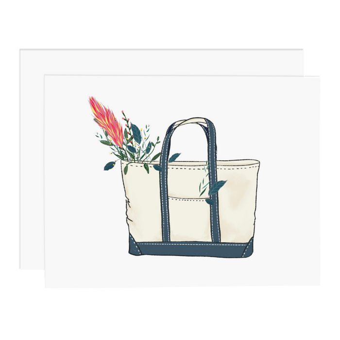 Tote Bag with Flowers Card